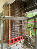Foto - Armierung Erdbebenwand Aula