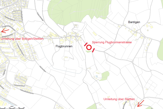 Sperrung Flugbrunnenstrasse