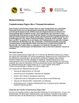 Medienmitteilung Fussballcampus Region Bern: Prozessinformation