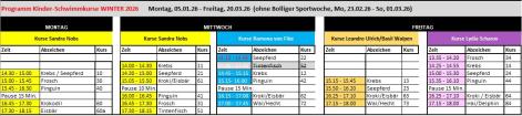 Programm Schwimmkurse Kinder Winter 26