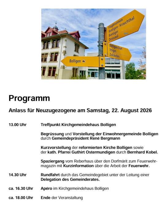 Programm Neuzuzügeranlass